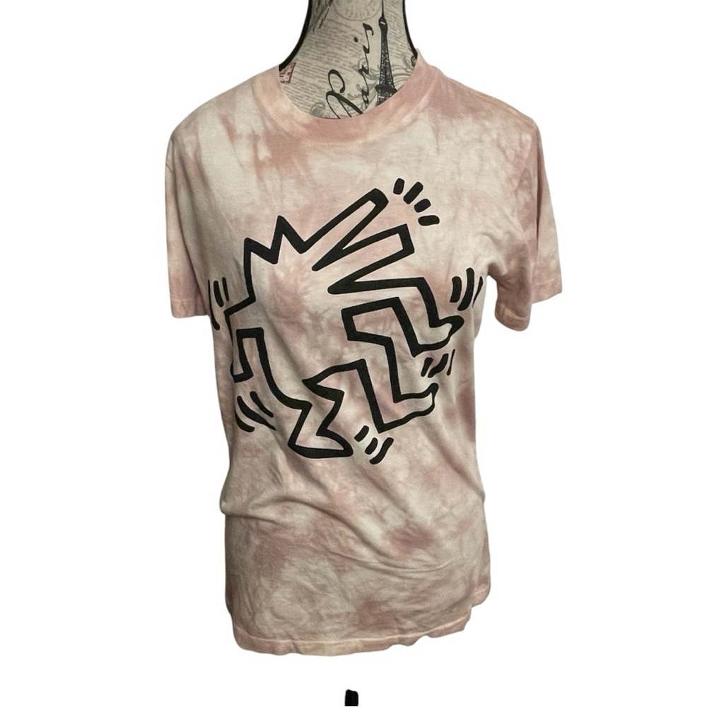 Keith Haring Graphic Pink Tie-Dye Short Sleeve Tee